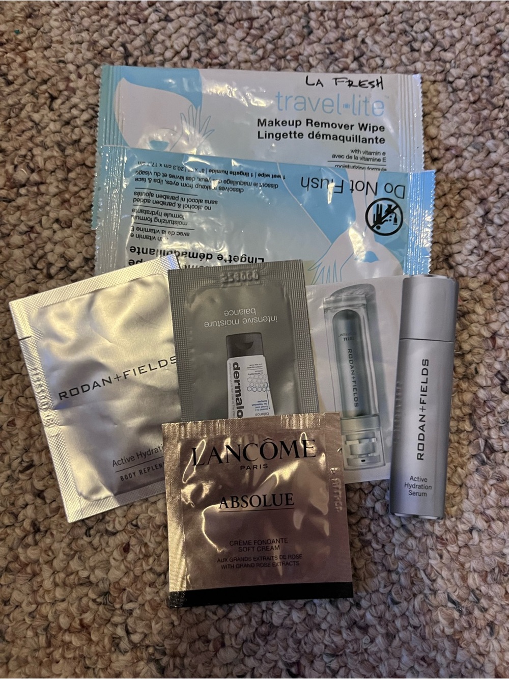 Rodan + Fields Skincare Sample Set with Silver Serum & Light Blue Wipe